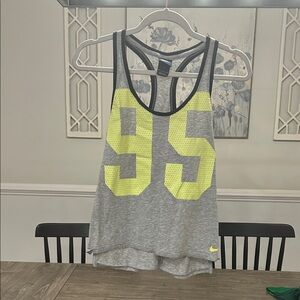 Nike Gray Tank Top with Neon Yellow 95